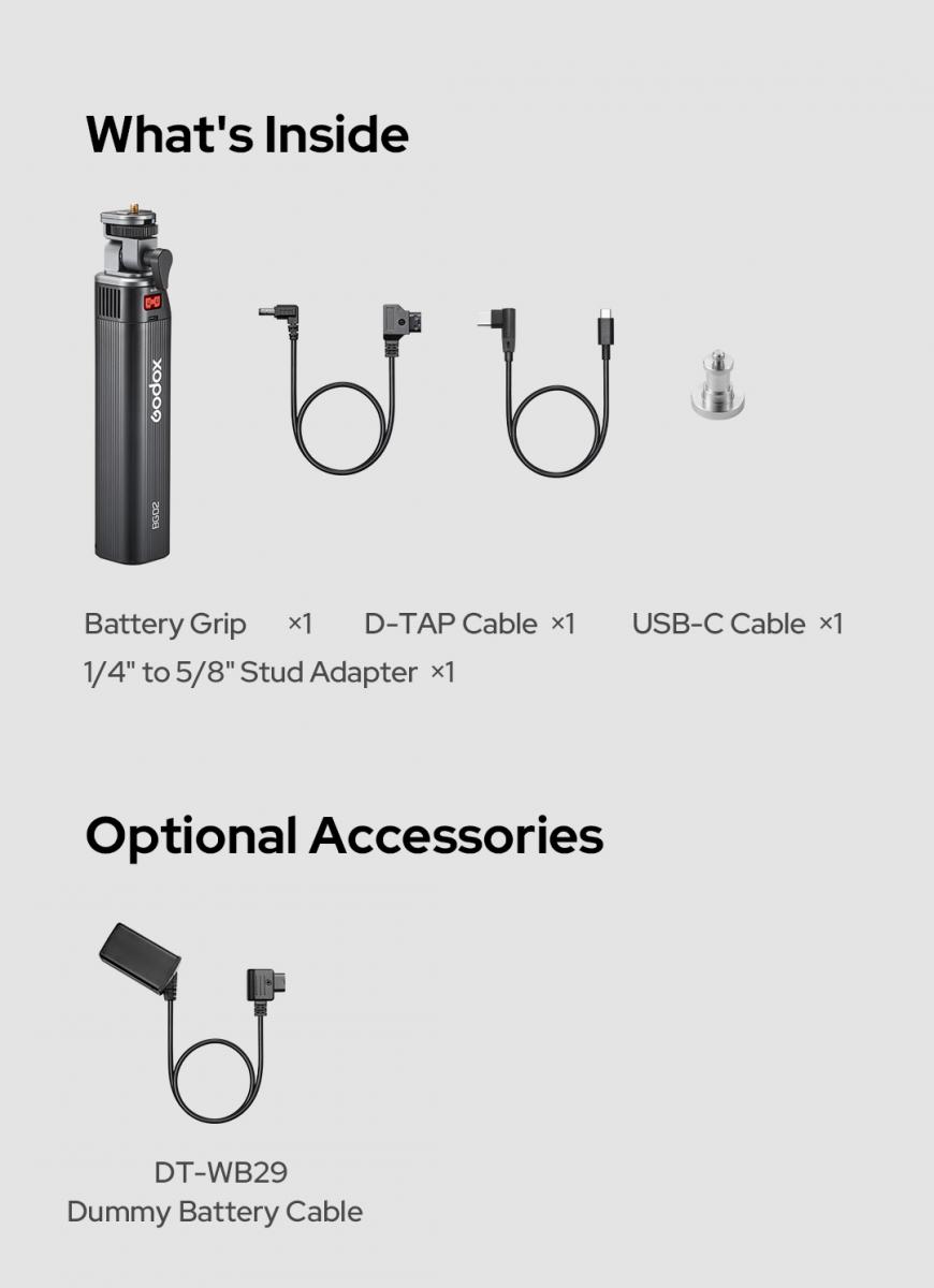 Đế pin Godox BG02 Battery Grip ( cho series AD200, AD300, ML100Bi, FH50)