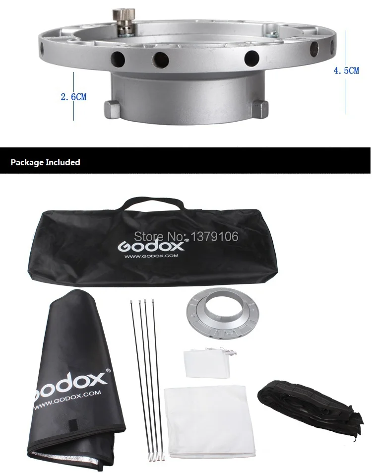 Softbox Tổ Ong Grid Godox 60x90cm Bowen mount