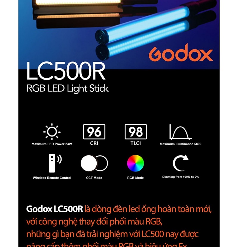 Đèn LED Godox LC500R RGB Chính Hãng