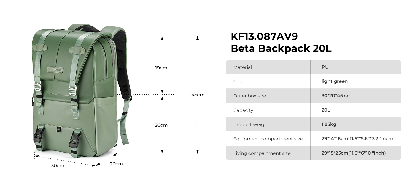 Balo máy ảnh KF KF13.087A V9 Full Green