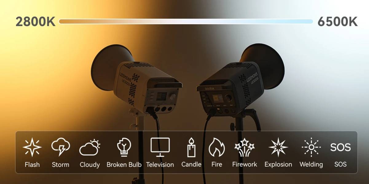 Đèn Godox LITEMONS LE300Bi Color LED Đen