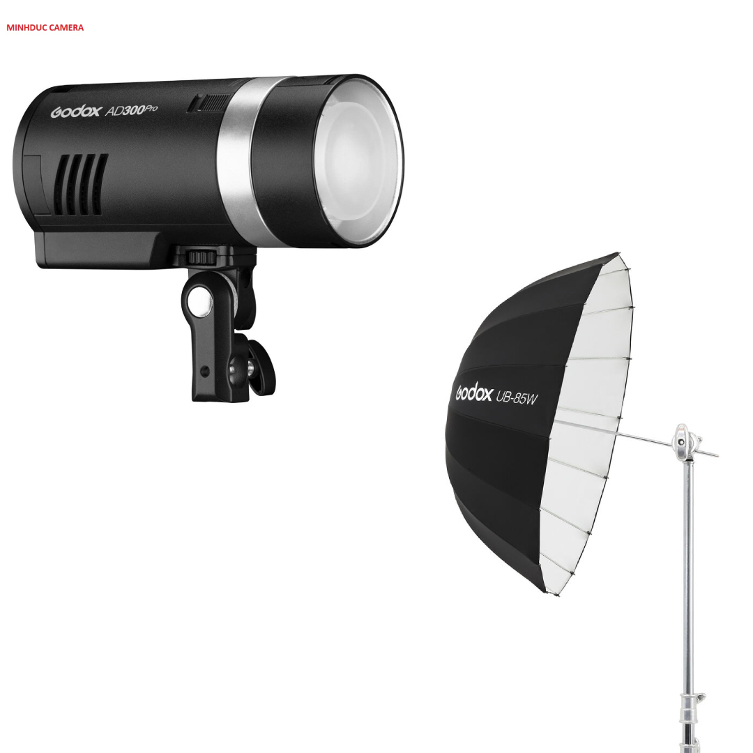 Combo Đèn flash ngoại cảnh AD300pro + softbox dù 85w